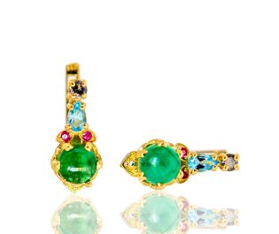 Antique Style Emerald Earrings