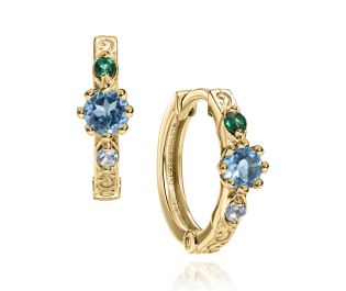 Colorful Gold Hoop Earrings