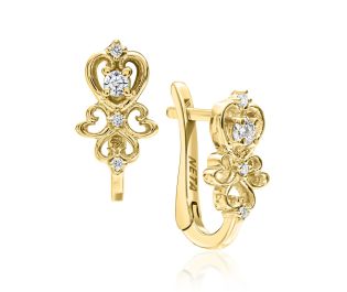 "Eden" Floral Diamond Gold Earrings