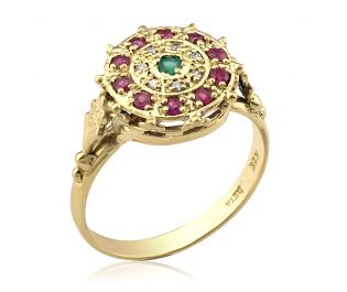 Carmen Art Nouveau Gemstone 14k Ring