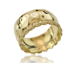Gold Victorian Crown Wedding Band