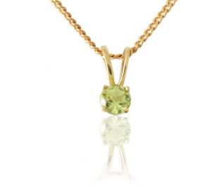 Solitaire Peridot Necklace 0.50 ct