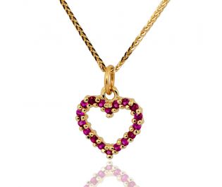Pave Ruby Heart Pendant 