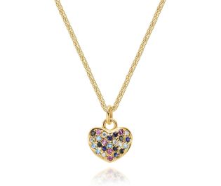 Decadent Puffed Pave Ruby Heart Pendant
