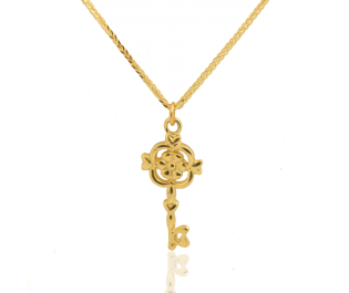 Petite Nouveau Gold Key Pendant