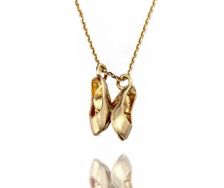 Yellow Gold Dancing Shoes Necklace 