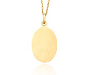 Sleek Gold Oval Charm Necklace