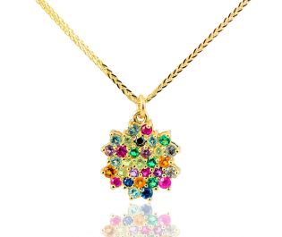 Sparkling colorful Snowflake Necklace