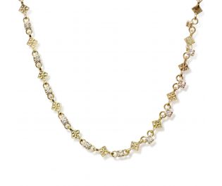 Diamond Antique Chain Ornamental Necklace