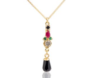  Antique Design Black Diamond Gold Necklace