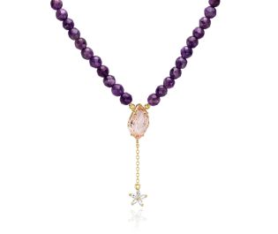 Valinor Inspired Amethyst necklace with diamond star