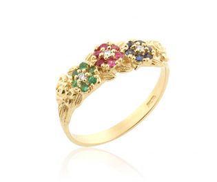 Floral Diamond & Gemstone Ring