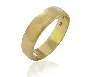 Classic Brushed Matte Yellow Gold Wedding Ring 