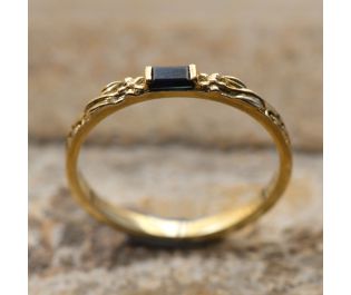 Vintage Black Diamond Oriental Ring