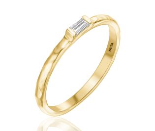 Yellow Gold Handcrafted Baguette Diamond Ring