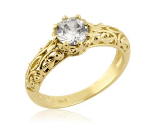 Openwork Bombay Style Diamond Engagement Ring
