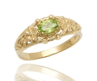 Peridot Floral Ring 
