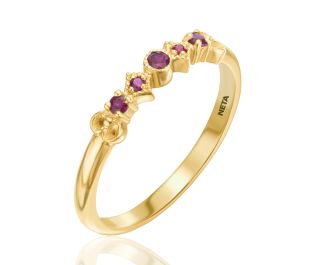 Decorated Delicate Ruby Ring 