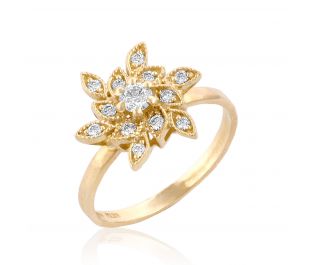 Victorian Style Diamond Flower Ring