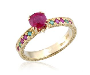 Ruby Pave Engagement Ring