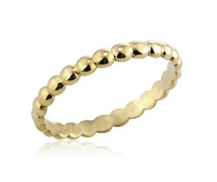 Hand-Crafted Yellow Gold Beaded Band