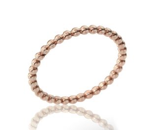 Hand-Crafted Thin Rose Gold Beaded Band
