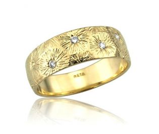 Diamond Art Nouveau Sunburst Ring