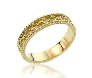 Unique Yellow Gold Embellished Wedding Band