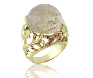 Quartz  Gold Cocktail Ring