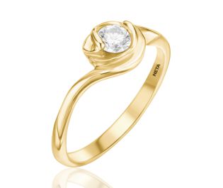 14k Gold Spiral Engagement Ring