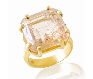 Rutilated Quartz Cocktail Ring 