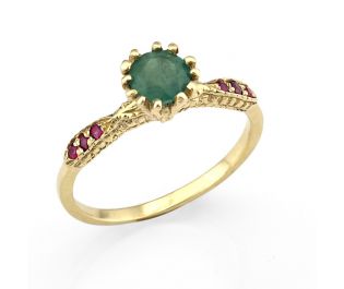 Mid-Century Emerald Engagement Ring