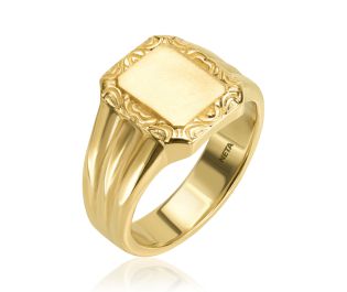 Square Signet Ring Gold Design
