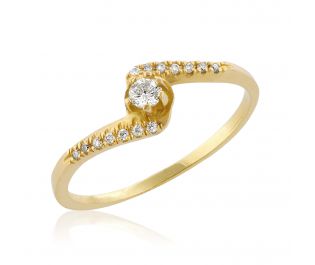 Delicate Twist Yellow Gold Engagement Ring