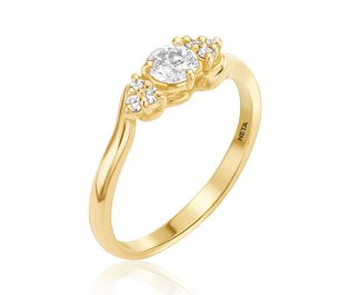 Diamond Bypass White Gold Engagement Ring 