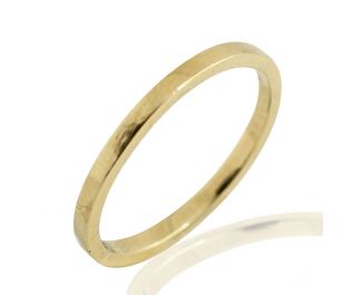 Solid Yellow Gold Plain Straight Side Band 