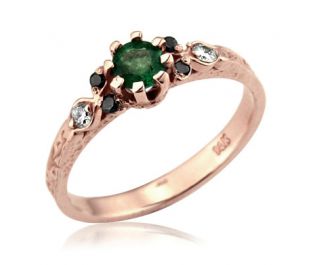 Blossoming Beauties Emerald & Diamond Engagement Ring