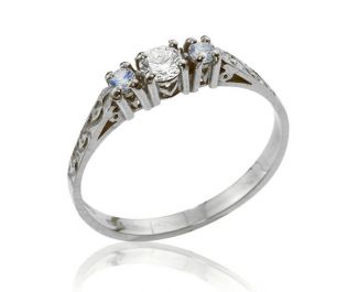 Mid-Century Diamond & Topaz Engagement Ring 
