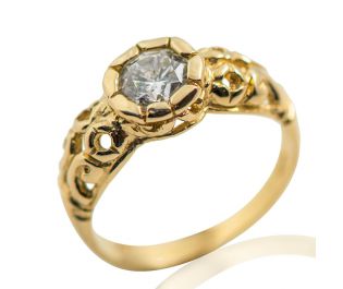 Diamond Crown Gold Ring