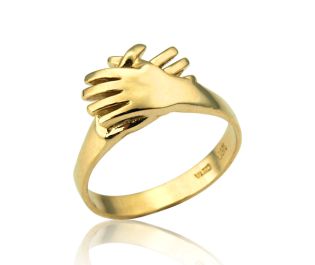 Joining Hands Solid Gold Ring