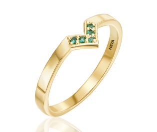 Emerald V Wedding Ring