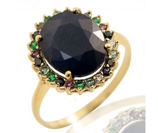 Sapphire Victorian Style Diana Ring