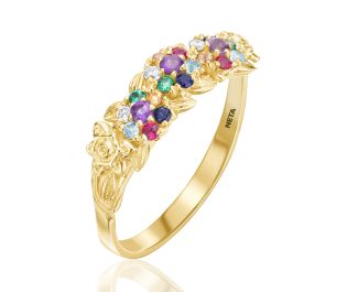 Floral Cluster Gemstone Ring