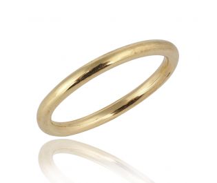 Solid Round Wedding Band Yellow Gold