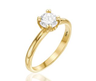 Floral Double Prong Diamond Ring