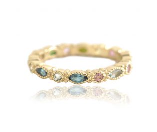 Edwardian Tourmaline Gemstones Eternity Ring