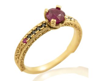 Ruby Pave Engagement Ring