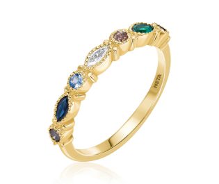 Edwardian Eternity Ring with Mixed Gemstones