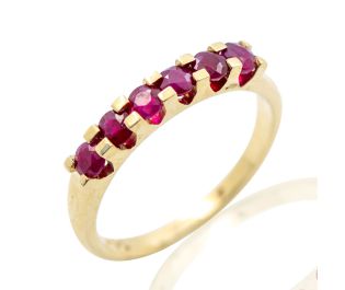 Half Eternity Pave Ruby Stacking Ring