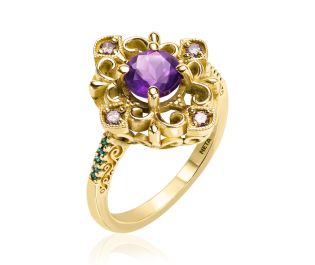 Inspired by Balin Unique Antique Style Amethyst Ring